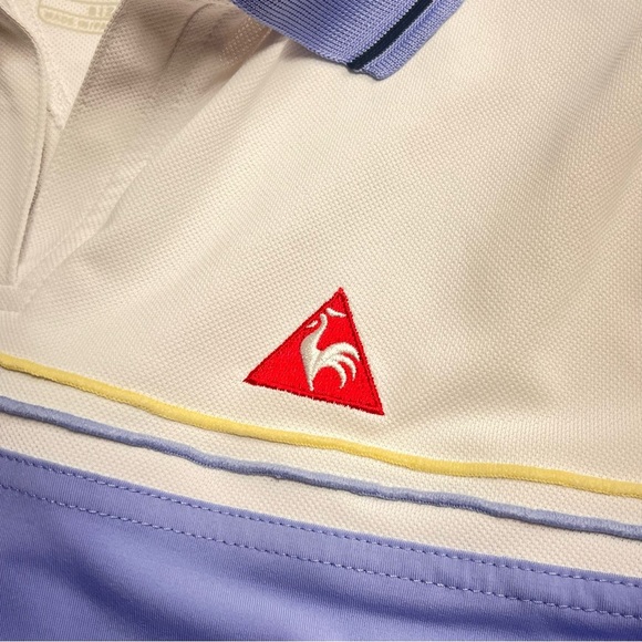 Le Coq Sportif tank top White and Blue Sleeveless Polo Tank Top size large - Picture 5 of 10